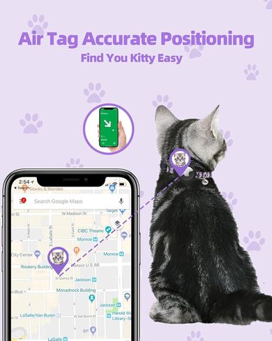 طوق القط airtags، طوق القط الانفصالي، طوق القط مع أجراس، طوق القط airtag التفاح، طوق هريرة قابل للتعديل للقطط صبي فتاة (7-11.8 بوصة)، مستلزمات الحيوانات الأليفة المثالية، الملحقات (الثعلب الأزرق) in Kuwait