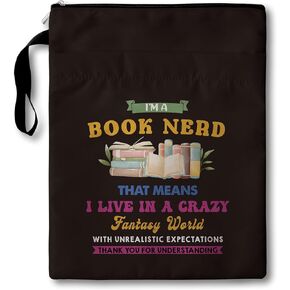Book Sleeve Book Lover Gifts, Book Nerd Book Protector with Zipper, 11 X 9 Inch Waterproof Book Covers for Paperbacks, Book Pouch Gifts for Women Bookish Librarian Reader Bibliophile, c07