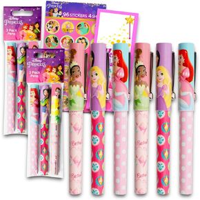 Disney Princess Pens Stocking Stuffers - 6 Pack Disney Princess Pens for Disney Stocking Stuffers | Disney Princess Pens for Kids, Disney Princess Christmas Stocking