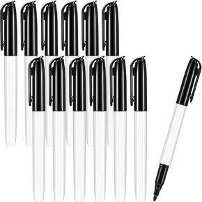 Colarr 12 Pcs Thick Tipped Low Vision Pen Black Ink Visual Pen Easy to See Bold Pens with Felt Tip Quality Low Vision Aids for Low Vision Seniors Elderly Office Home Classroom Writing Reading