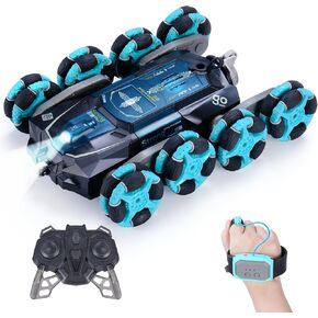 Gesture Sensing RC Stunt Car, 2.4 GHz Hand-Controlled Car for Kids, 8WD RC Car Toy with Lights Music, Off-Road 360° Rotation RC Drift Car for 6-12 Year Old Boys & Girls