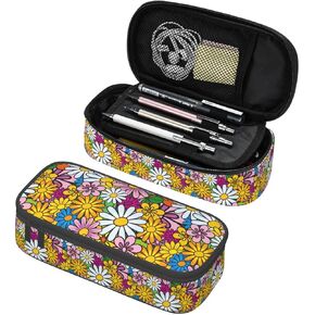 Red Cherry Black Pencil Case Big Capacity Storage Pencil Pouch Stationery Bags With Zipper Portable Pen Holder Box Organizer For Boys Student College School Office Supplies