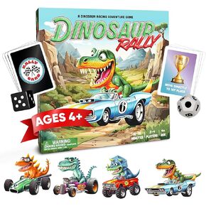 Raincorn Games - Dinosaur Rally Card & Dice Game - Kids Board Games for Ages 4+ - Family Games, Birthday Gift & Classroom Activities for Kids Learning