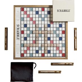 WS Game Company Scrabble Deluxe Vintage Edition with Rotating Game Board