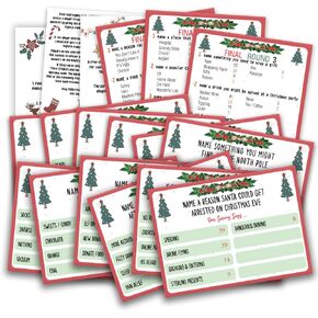 Christmas Friendly Feud Quiz, Baby Shower Game Night, Christmas Party Game, Family Activity, Feud Trivia Quiz, Holiday Games for Adults Coworkers Groups Christmas Party Supplies-004