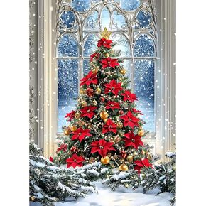 MOGTAA Christmas Tree Diamond Art Painting Kits for Adults, Winter Diamond Painting Kits for Beginners, DIY 5D Diamond Dots Kits Gem Craft for Home Decor 12x16 inch