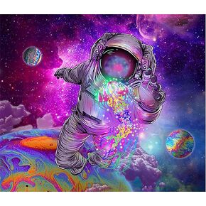 Xiyuekissu Diamond Art Kits,Space Galaxy Jellyfish Cool Aesthetic Hippie Colorful Planet Paint by Numbers for Adults with 5D Diamond Art, Perfect for Home Decoration