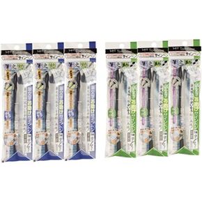 Tombow Fudenosuke Brush Pen - Hard Type & Soft Type Earh 3 Pens Total 6 Pens Arts Value set.