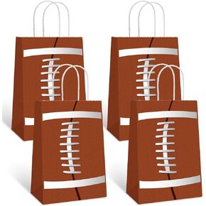 Bsitao 16 PCS Football Party Gift Bags for Football Party Supplies Birthday Decor Decorations Party Favor Goody Treat Candy Bag Football Pattern Gift Bag Birthday Party Supplies for Kid Adult