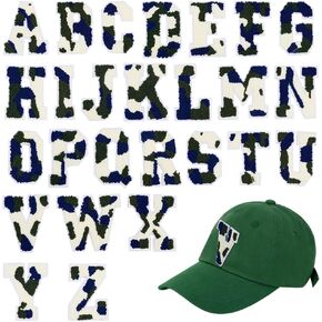 PH PandaHall 26pcs Chenille Letter Patches Cow Printed A-Z Alphabet Letter Patches Iron/Sew on Clothing Patches Decorative Cow Patches for DIY Craft Clothing Bag Hat Jeans Backpack, 2.5~3x1~3.1"