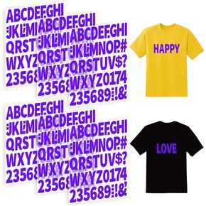 6 Sheets Iron on Letters,306 Pcs 2 Inch Iron on Letters and Numbers for Clothing Heat Transfer Letters with Alphabet A-Z Patches Iron on Letter Stickers for T-Shirt Jersey Fabric Hats Craft,White