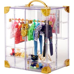 Rainbow High Deluxe Fashion Closet for 400+ Looks. Portable Clear Acrylic Playset Features 31+ Designer Doll Clothing & Accessories, Gift for Kids & Collectors, Toys for Kids Ages 6 7 8+ to 12 Years