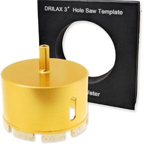 3 inch Diamond Concrete Hole Saw Masonry Core Drill Bit Heavy Duty for Brick, Cinder Block, Pavement, Foundation Walls, Concrete Standard Drill Shank
