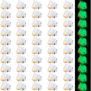 CCINEE 50 Pcs Luminous Mini Cow Figurines Glow in The Dark Resin Cow Miniature Figurines Mini Animals Figures for Garden Moss Landscape Cake Topper Birthday Party Favors