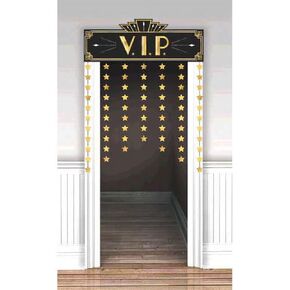 Glitz & Glam Decorative Door Curtain - 39" x 55.75", Black/Gold, 1 Pc