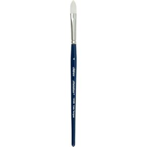 Silver Brush Limited 1910S-4 Bristlon Cats Tongue Paintbrush for Oil, Acrylic, and Heavy Body Paints, Size 4, Short Handle