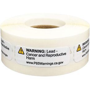 California Proposition 65 Lead Warning Labels Short Form .5 x 1.5 Inch 500 Adhesive Stickers