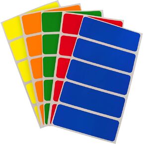 ChromaLabel 1 x 3 Inch Permanent Color Code Rectangle Labels, 150 Stickers per Pack, Assorted Standard