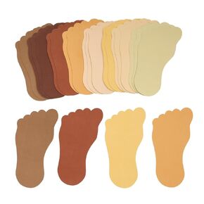 Colorations Colors Like Me Feet, Set of 24, 4 Colors, Glossy Cardstock Feet Shapes - People Cutout, Skin Tone & Color, Multicultural Paper, Classroom Decorations, Arts & Crafts