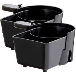 Home Queen Non Slip Desk Table Cup Holder, Clip on Drink Holder for Beverage, Cans, Mugs and Coffee Cups, Set of 2, Black
