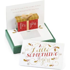 Tis The Season Of Giving Pop Up Gift Card Holder / 5 1/4" x 7 1/4" Mailable Christmas Gift Card Holder / 10 Holiday Cards and Envelopes
