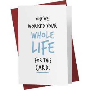 Karto Funny Retirement Card for Men Women - Large 5.5x8.5 inch Friend Coworker Retirement Cards - You've Worked
