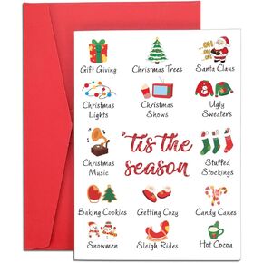 Single Christmas Cards with Envelopes, Christmas Card for Mom and Dad, Christmas Card for Wife Husband, Seasons Greetings Cards with Envelopes, Christmas Greeting Card, Merry Christmas Cards 8.27x5.83