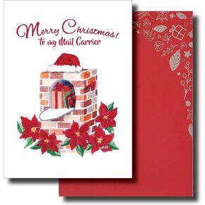 Kards by Kaylee Christmas Card for my Mail Carrier Mailman Mail Lady with Red Envelope