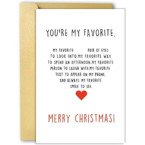 OJsensai Merry Christmas Card for Husband Wife, Naughty Xmas Gift for Him Her, Happy X-mas Card from Women Men, Sweet Christmas Gift Idea for Boyfriend Girlfriend