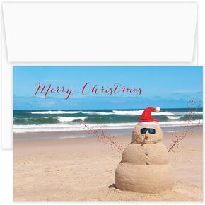 Masterpiece Traditional Wreath Christmas Cards / 15 Festive Holiday Cards Set With White Envelopes / 5 5/8" x 7 7/8" Winter Greeting Cards With Inside Verse