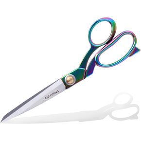 Chevining 11" Fabric Cutting Scissors Tailor Scissors Dressmaker Scissors Heavy Duty Sewing Scissors For Fabric Cutting Leather Cloth Carpet Color Titanium