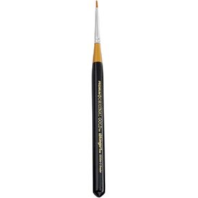 KINGART Premium Original Gold 9300M-0 Micro Detail Flat Shader - Mini Thick Handle Series Artist Brush, Golden Taklon Synthetic Hair, for Acrylic, Watercolor, Oil and Gouache Painting, Size 0