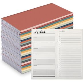 Qilery 50 Pcs Bulk Pocket Planner 2025 Habit Tracker Notebooks Gifts Employee to Do List Weekly Goals Notepad with Inspirational Quotes Team Gifts for Employees Coworker (Bright Color)