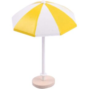 1/12 Dollhouse Beach Umbrella Plastic Deck Chair Umbrella Beach Accessories Aquarium Terrariums Decoration Cake Ornaments - Yellow M