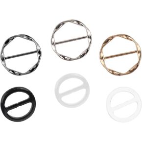 Giantree Scarf Ring Clip T-shirt Tie Clips for Women, Fashion Clothes Corner Knotted Button for Loose Tshirt Scarf Buckle