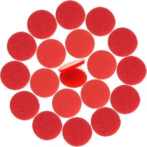 DFYOUHOME® 128 Pairs Self Adhesive Dot 1 inch Round Hook and Loop with Waterproof Sticky Glue Tape Back Nylon Dot Strip Fastener Light Weight Stronghold for Classroom, Office, Home (Red)