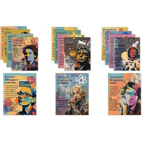Magictodoor Science Classroom Decor Set: 15 Vibrant 11x14 Posters Featuring Notable Scientists for Middle School, Bulletin Boards, and Engaging Science Classrooms