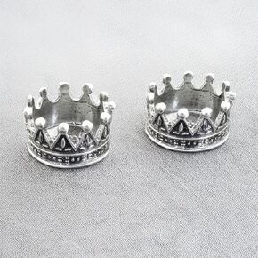 1/12 Scale Metal Doll Crown for Miniatures, Dioramas, and Crafts 4Pcs (Antique Silver)
