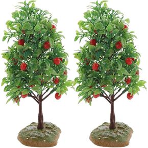 FOMIYES 2Pcs Artificial Fruit Tree Models Apple Tree Model Miniature Fruit Trees for Micro Landscape Dollhouse Sand Table Scenery Decor