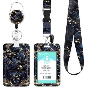 ID Badge Holder with Lanyard,Retractable Badge Reel Clip with ID Card Holder Name Tag for Teacher,Students,Nurse