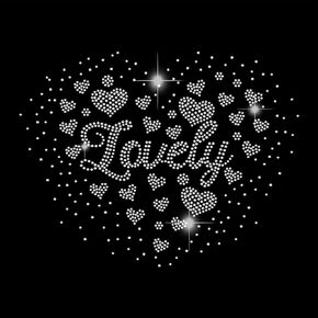 SUPERDANT Lovely Iron on Rhinestones Transfer Heart Crystal Heat Transfer Stickers Lovely Heart Hotfix Rhinestone Bling Decals for Girls T-Shirt Clothing Tote Bag DIY Art Craft Gifts