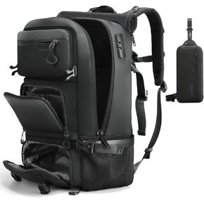 Travel backpack Carry-on Travel Backpack For Women Men Flight Approved Business Weekender Overnight Waterproof Daypack (Black) in Kuwait