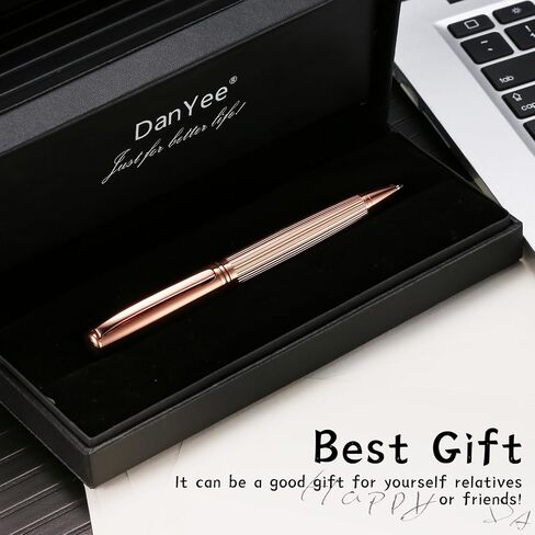 Ballpoint Pen,Essential Business Nice Pens,Metal pen Smooth writing stylish design effortless writing,Luxury pens with gift case for Men & Women Rosegold in Kuwait
