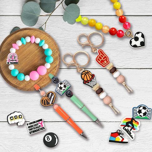 70PCS Phrase Focal Beads for pens, Not Duplicated Pencil Beads for DIY Beadable Pen Keychain Bracelet Lanyard Making in Kuwait