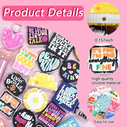 70PCS Phrase Focal Beads for pens, Not Duplicated Pencil Beads for DIY Beadable Pen Keychain Bracelet Lanyard Making in Kuwait