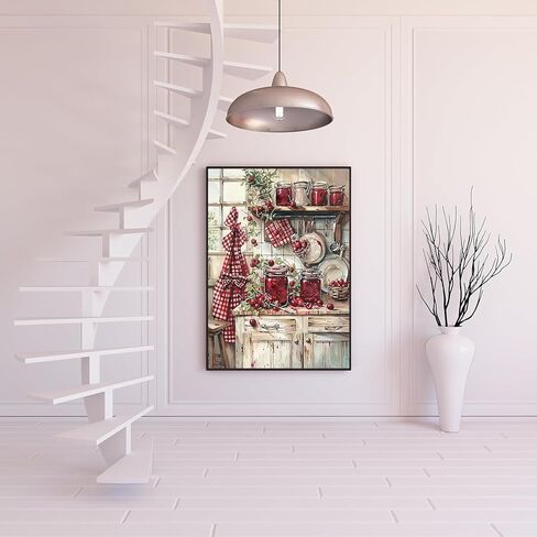 مجموعات الطلاء الماسي 5D للبالغين المبتدئين، طقم فني ماسون ماسون للمطبخ، مجموعة فنية ماسية دائرية كاملة ذاتية الصنع للبالغين، ديكور جدار المنزل 11.8 × 15.7 بوصة in Kuwait