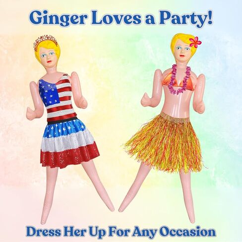 merrimix - Ginger Inflatable Blow Up Doll Gag Gifts for Men, Bachelor Party Favors and Decorations Accessories Bachelorette, Packaging Not Included in Kuwait