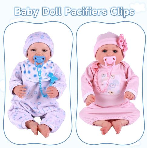 BABESIDE Baby Doll Bottles with Disappearing Milk and Juice Magic Bottles, Magnetic Pacifiers and Pacifier Clips Chain for Reborn Baby Dolls Girls & Boys, 8 Pcs Baby Doll Accessories Set in Saudi Arabia