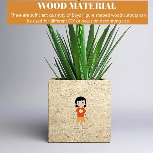 50pcs Wood People Cutouts Wooden Kids Girl Hanging Ornaments Wood Man Shapes Unfinished Blank Wooden Slices DIY People Craft Tags for DIY Crafts Projects in Saudi Arabia