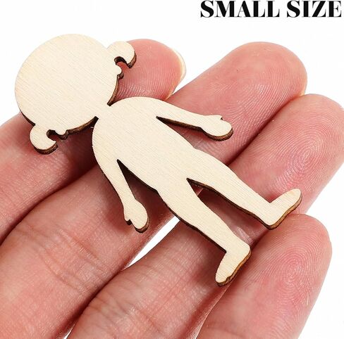 50 قطعة من قطع الخشب الخشبية للأطفال والبنات وحلي معلقة وأشكال رجل خشبي غير مكتملة وشرائح خشبية فارغة يمكنك صنعها بنفسك علامات حرفية لمشاريع الحرف اليدوية in Kuwait